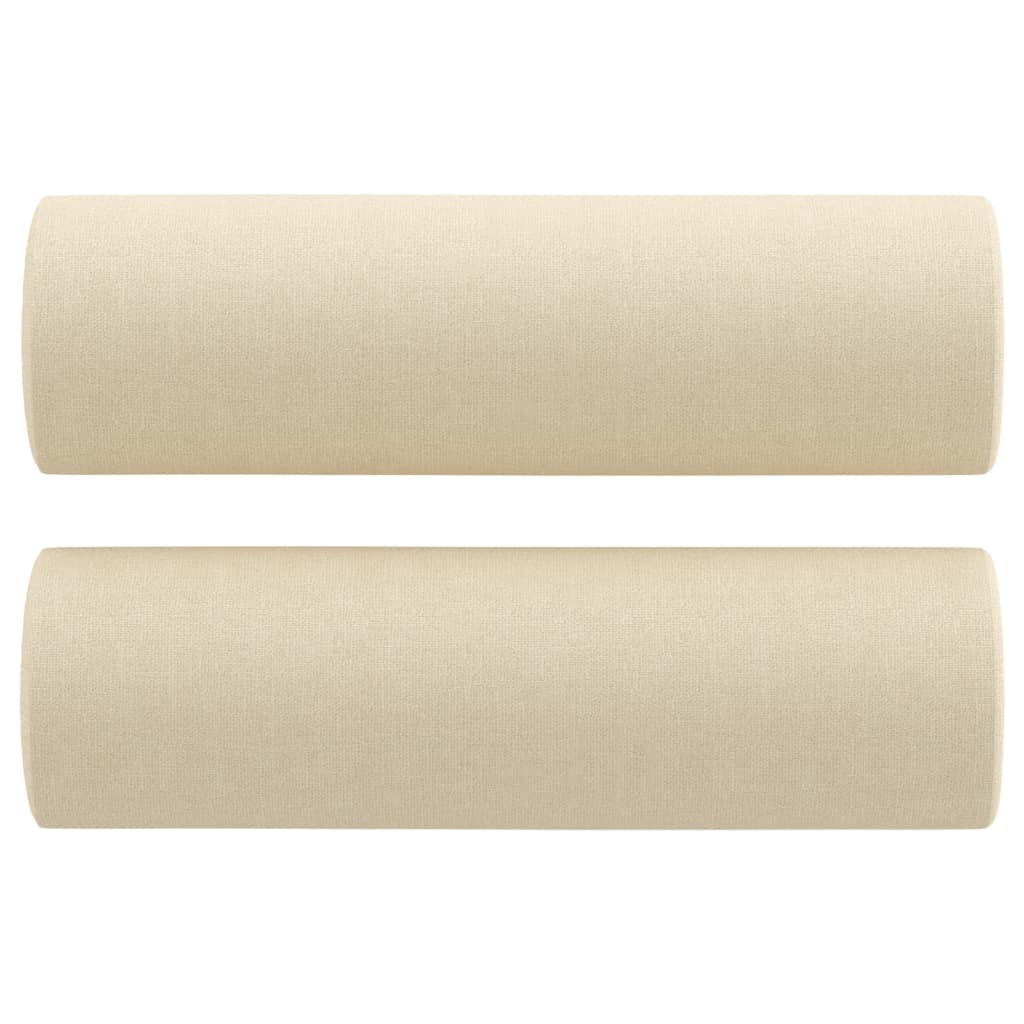3-dijelni set sofa s jastucima krem od mikrovlakana