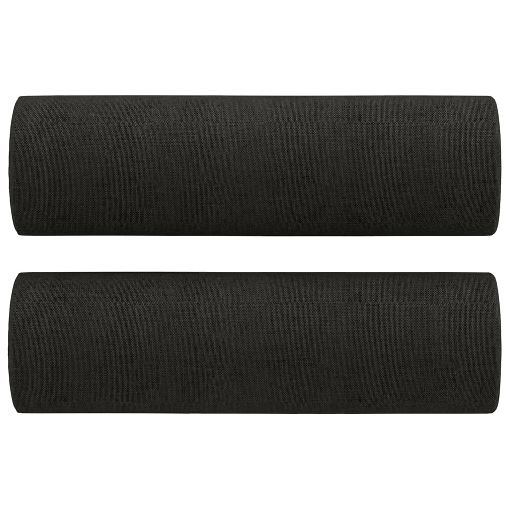 3-dijelni set sofa s jastucima crni od mikrovlakana