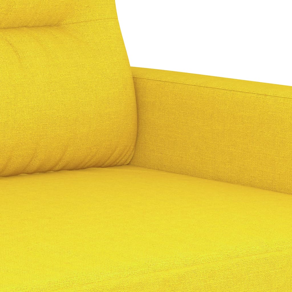 3-dijelni set sofa s jastucima svjetložuti od tkanine Žuta