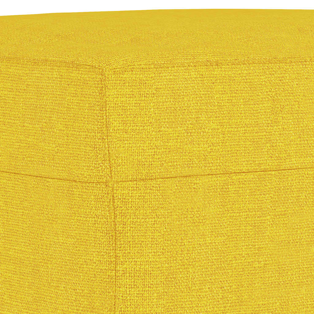 3-dijelni set sofa s jastucima svjetložuti od tkanine Žuta