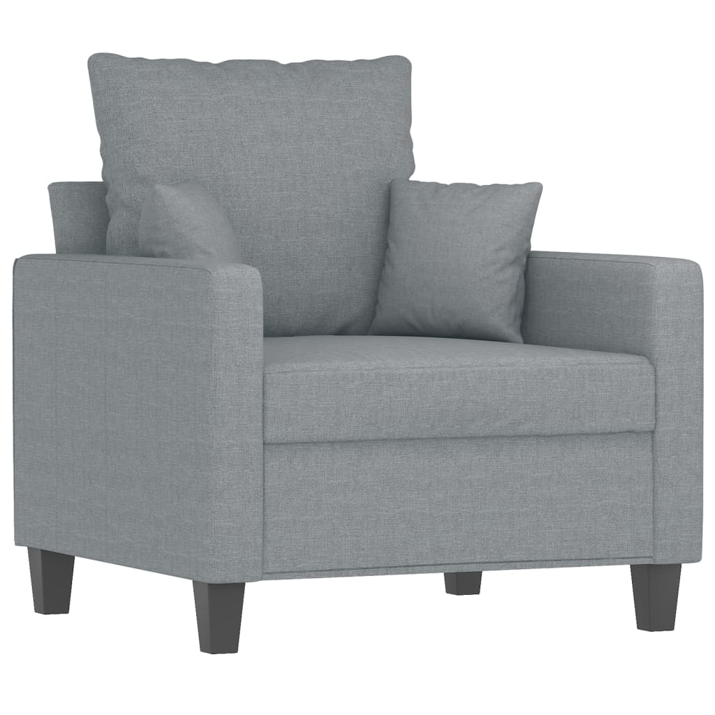 4-dijelni set sofa s jastucima svjetlosivi od tkanine