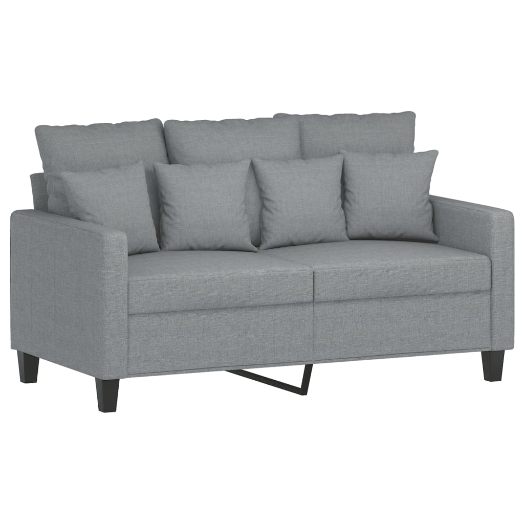 4-dijelni set sofa s jastucima svjetlosivi od tkanine