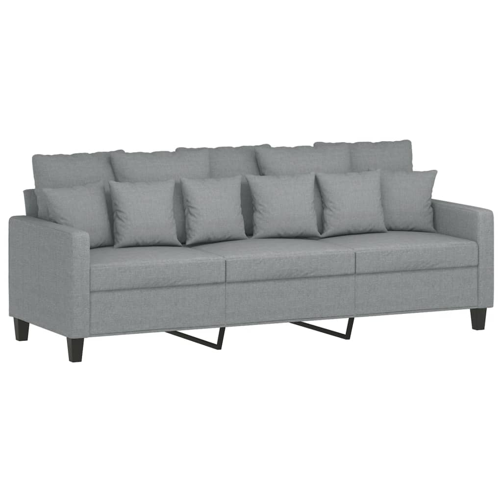 4-dijelni set sofa s jastucima svjetlosivi od tkanine