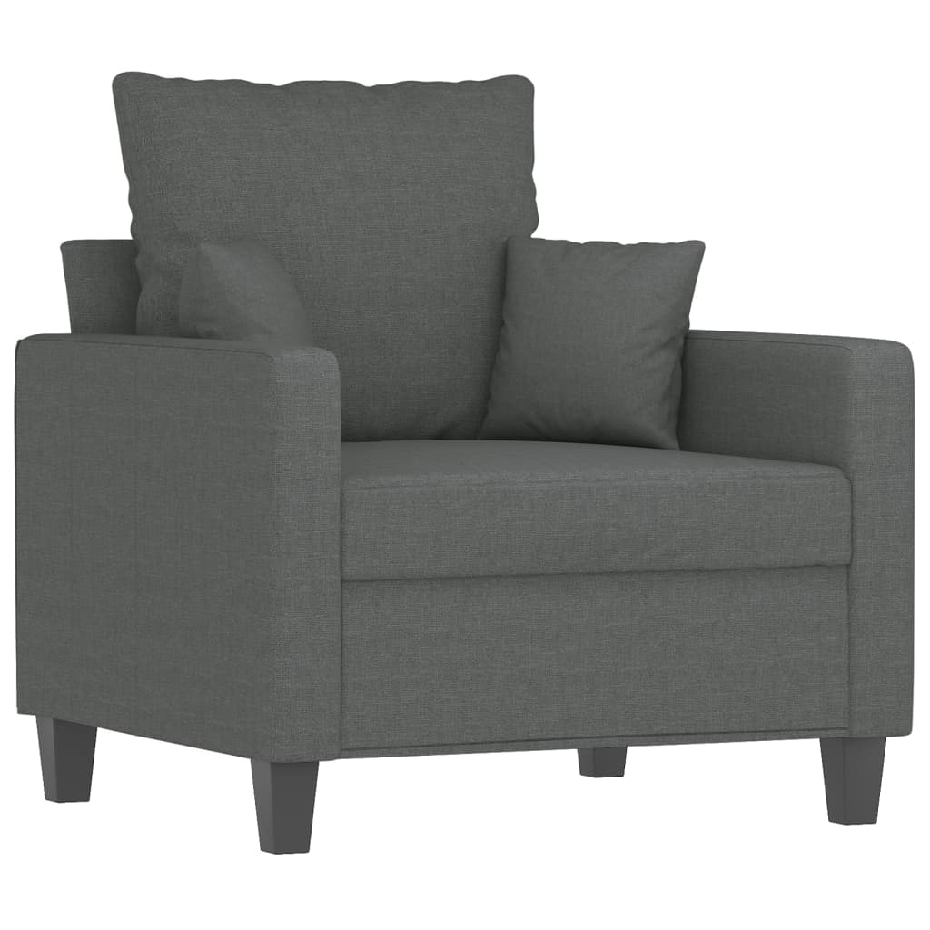 4-dijelni set sofa s jastucima tamnosivi od tkanine