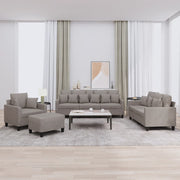 4-dijelni set sofa s jastucima smeđesivi od tkanine