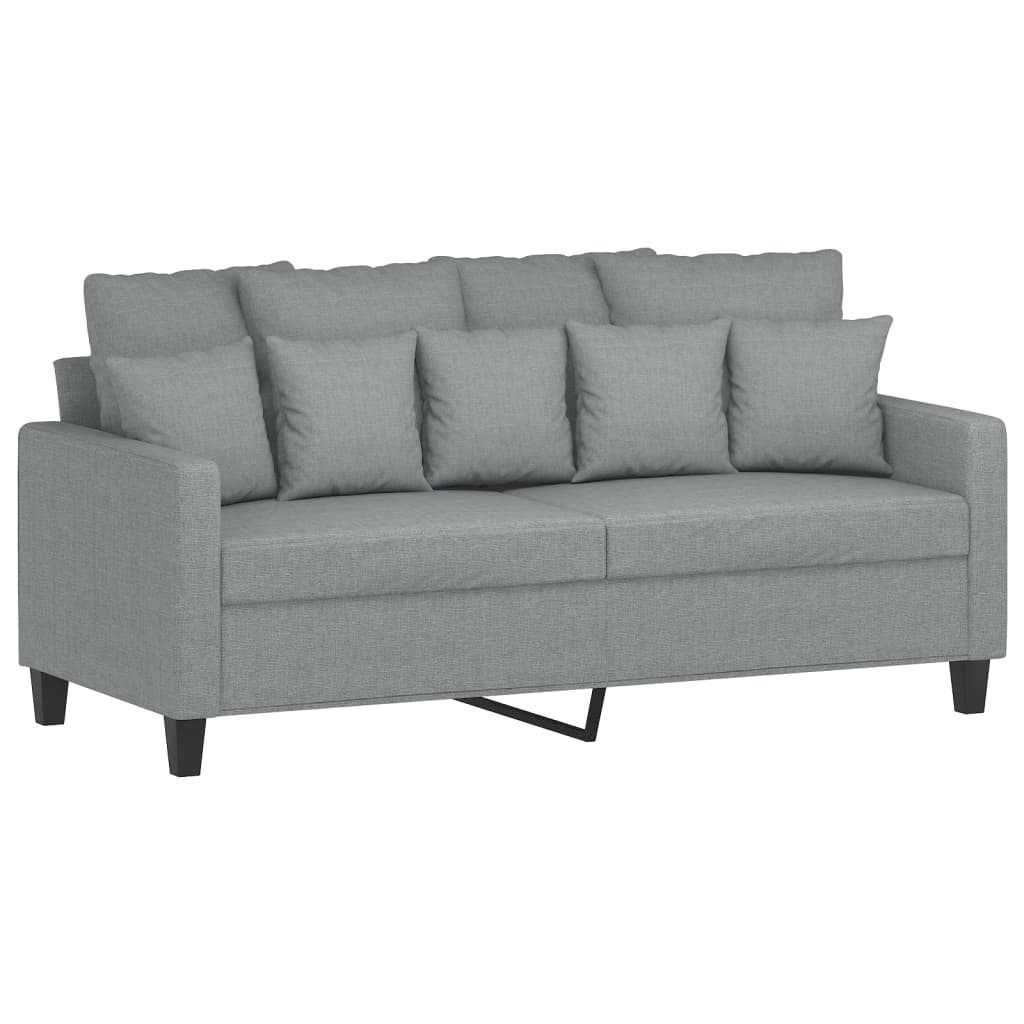 2-dijelni set sofa s jastucima svjetlosivi od tkanine
