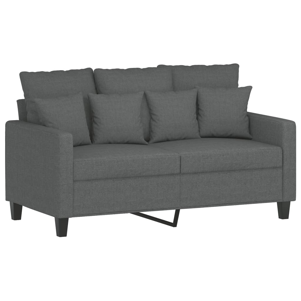 2-dijelni set sofa s jastucima tamnosivi od tkanine
