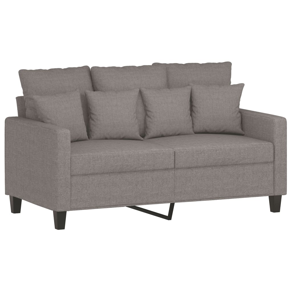 2-dijelni set sofa s jastucima smeđesivi od tkanine