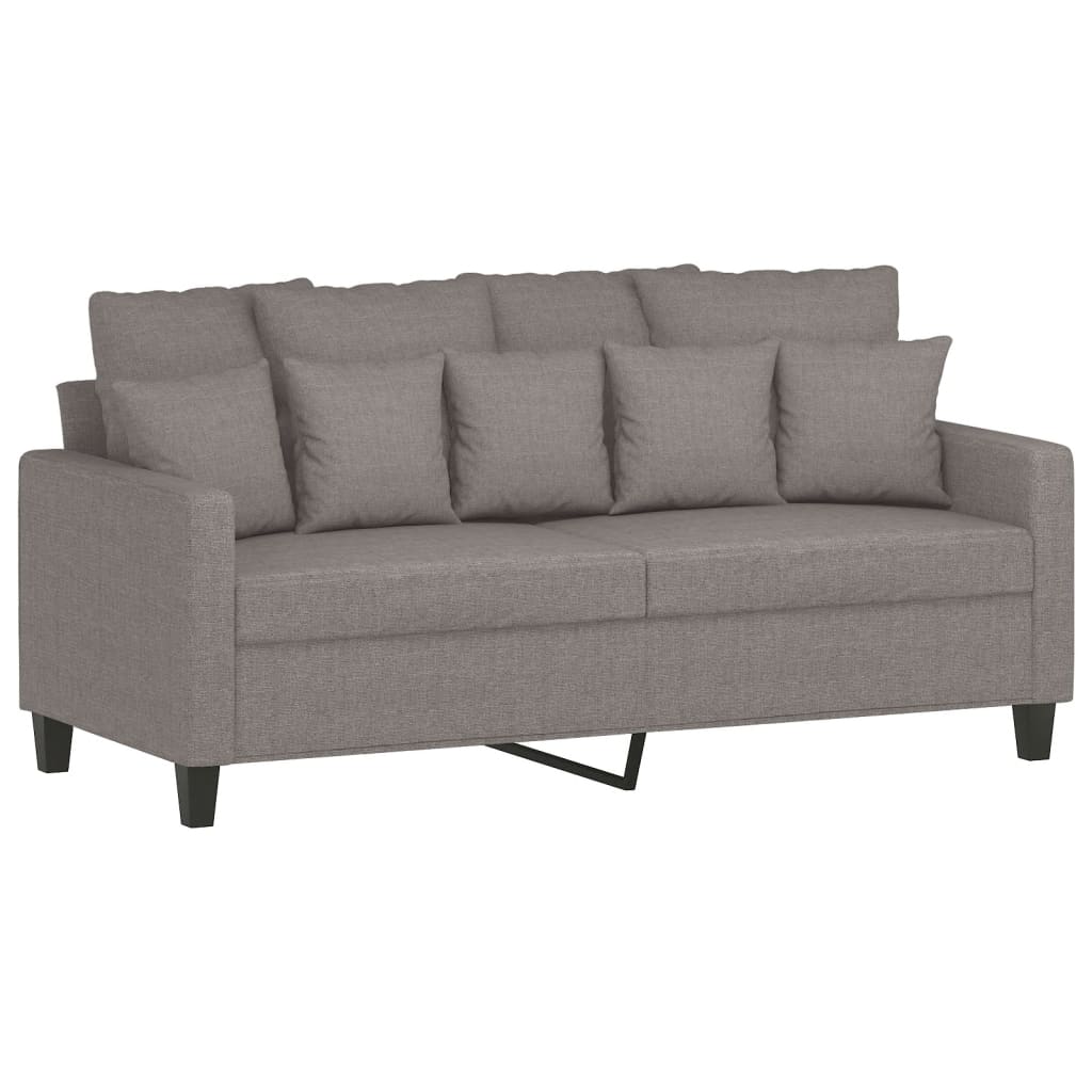 2-dijelni set sofa s jastucima smeđesivi od tkanine
