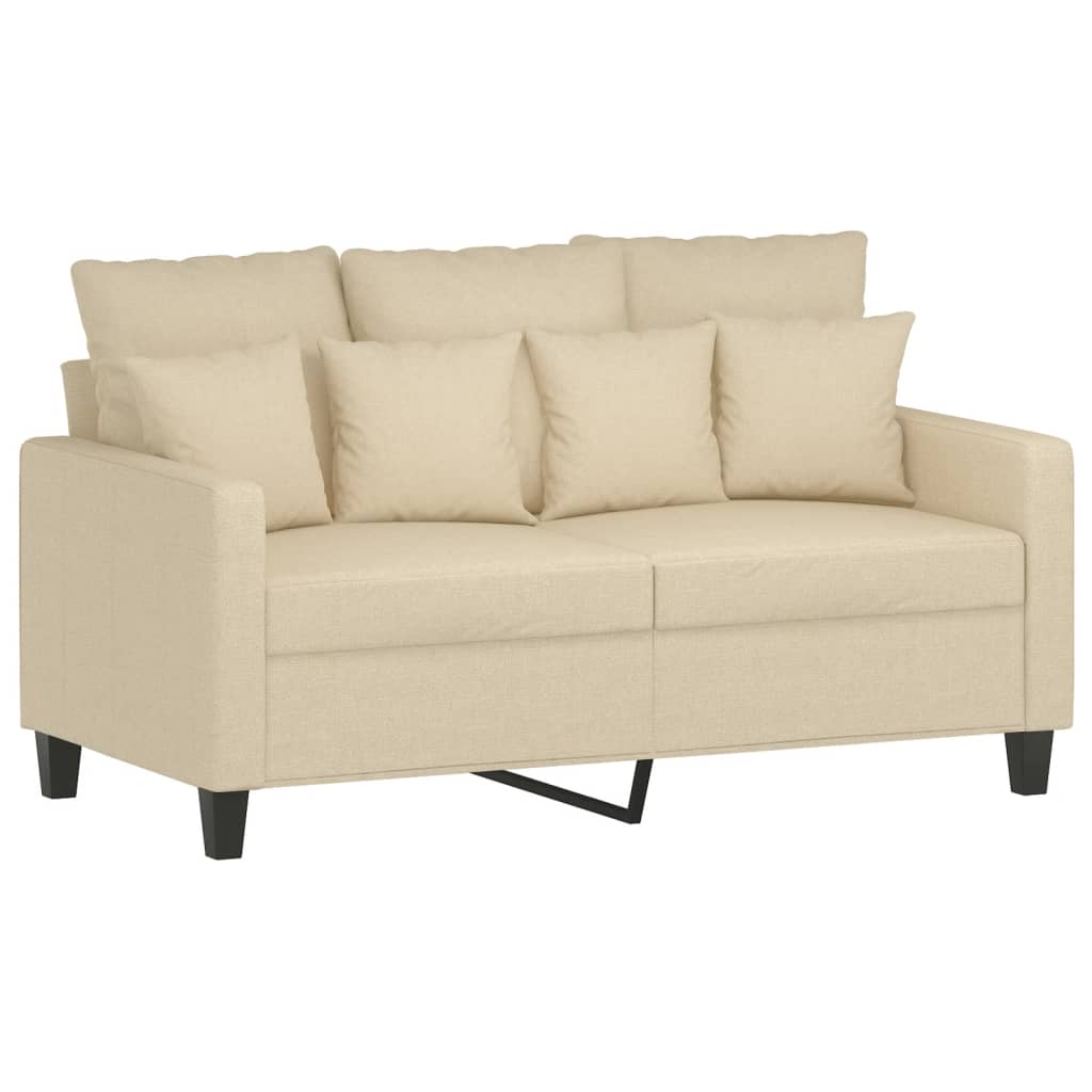3-dijelni set sofa s jastucima krem od tkanine