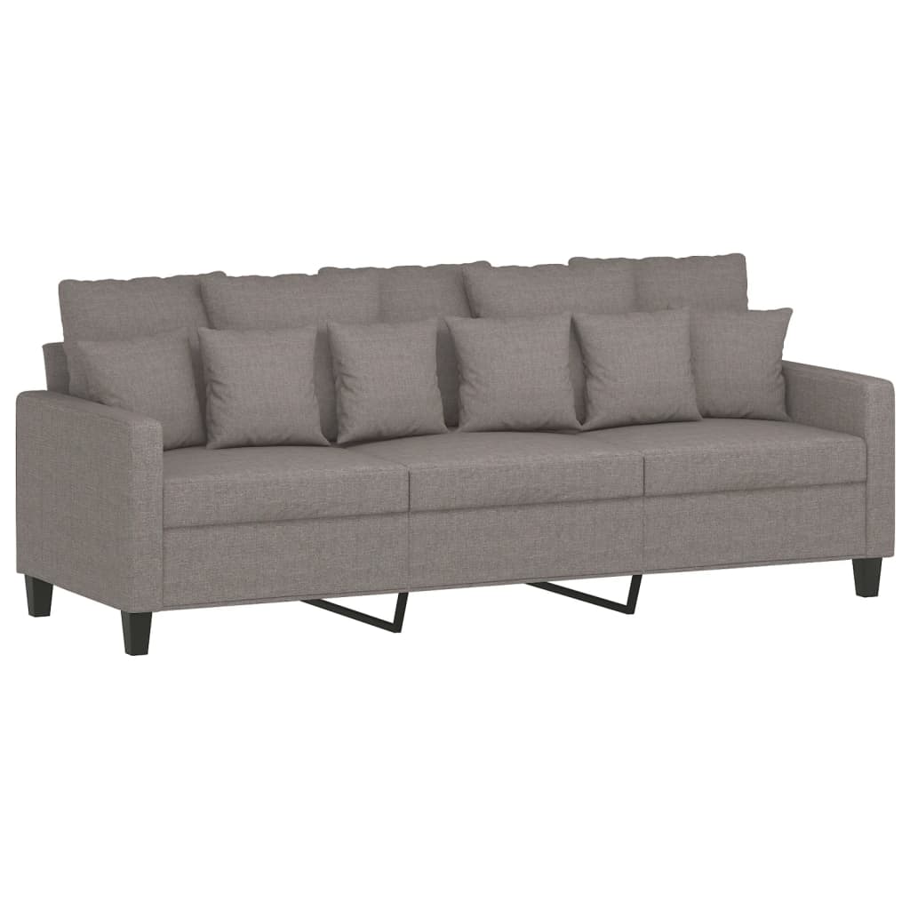 2-dijelni set sofa s jastucima smeđesivi od tkanine