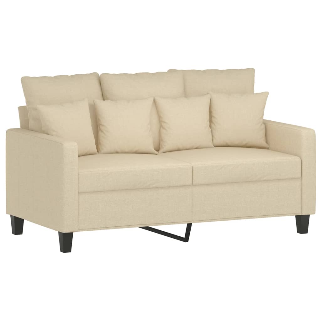 3-dijelni set sofa s jastucima krem od tkanine