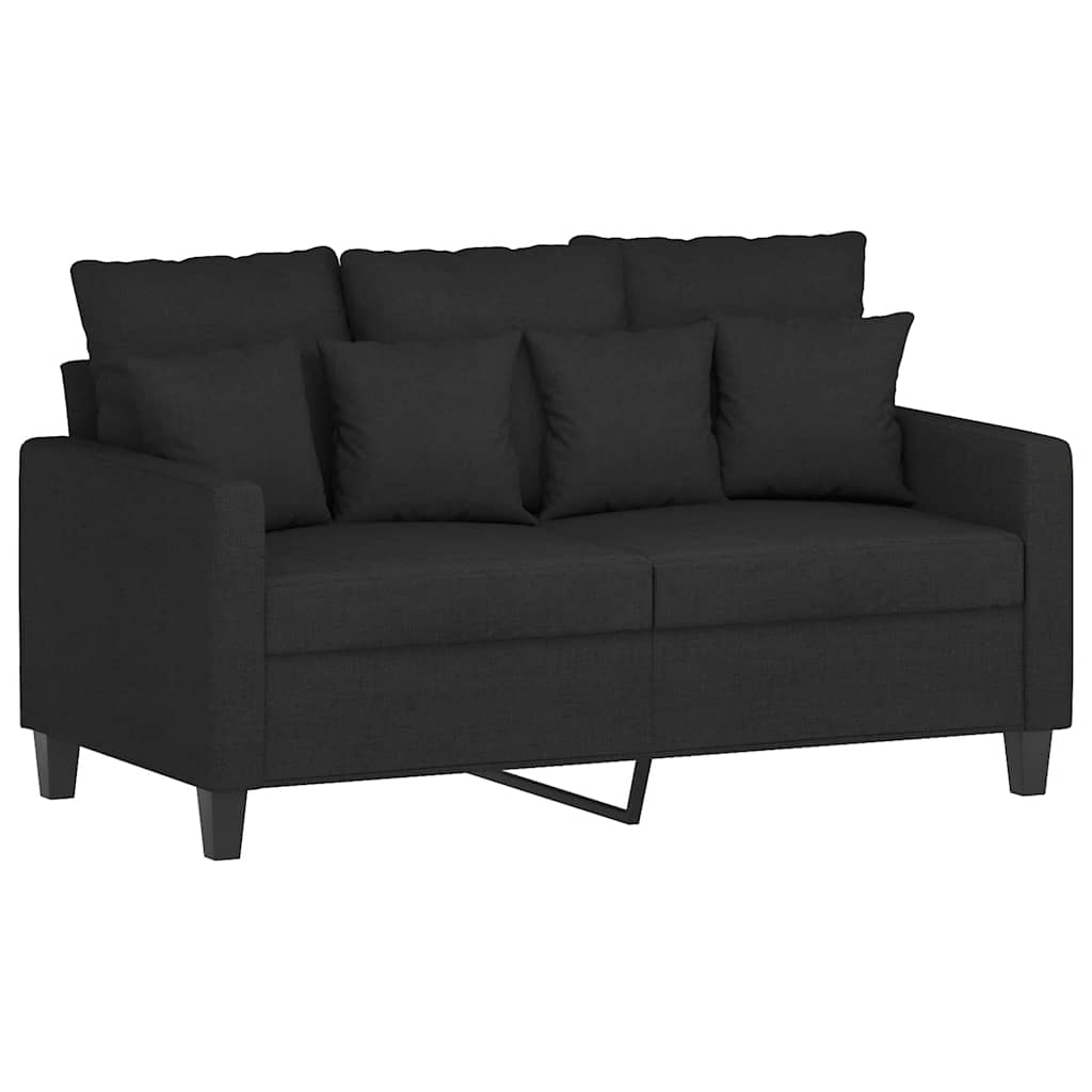 3-dijelni set sofa s jastucima crni od tkanine