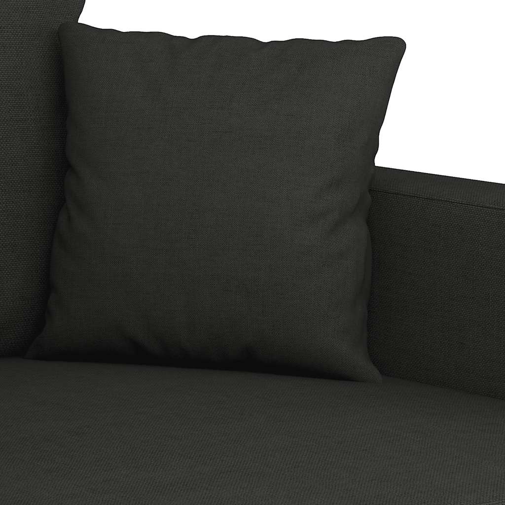 3-dijelni set sofa s jastucima crni od tkanine