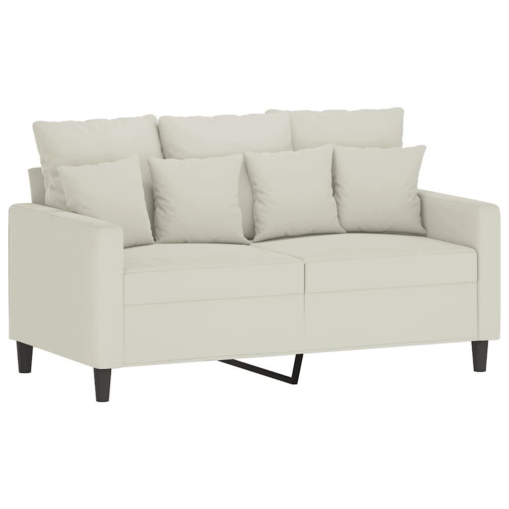 3-dijelni set sofa s jastucima krem baršunasti