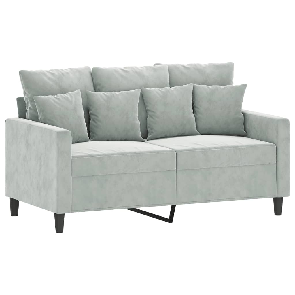 4-dijelni set sofa s jastucima svjetlosivi baršunasti