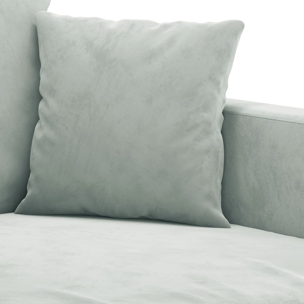 4-dijelni set sofa s jastucima svjetlosivi baršunasti