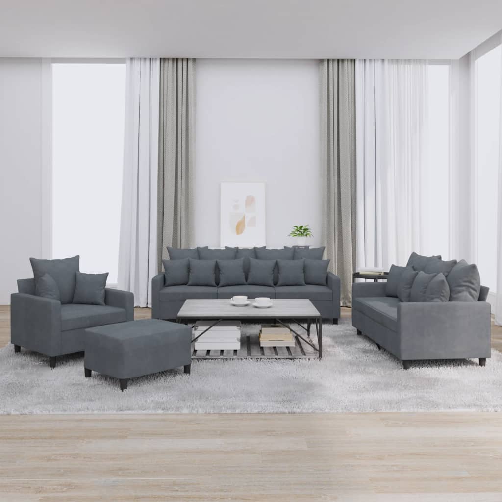 3-dijelni set sofa s jastucima baršunasti