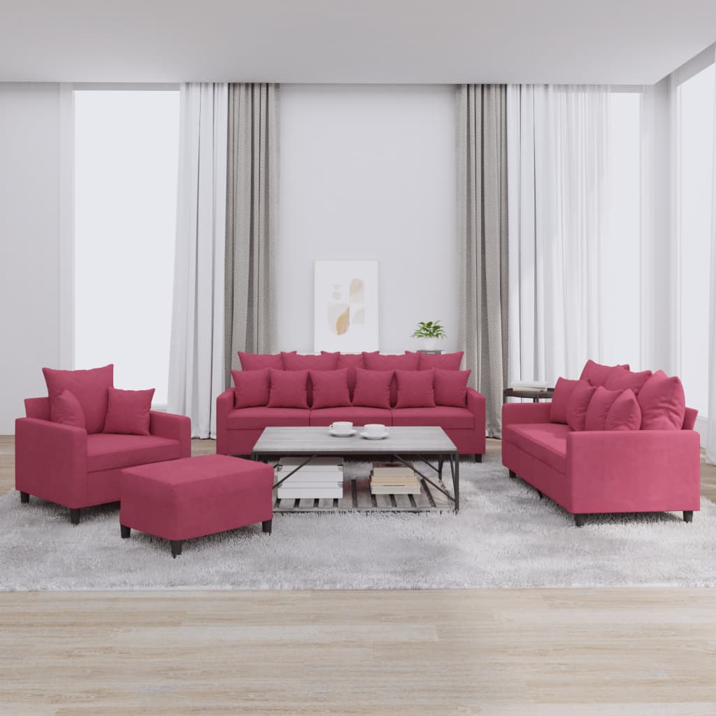 3-dijelni set sofa s jastucima baršunasti