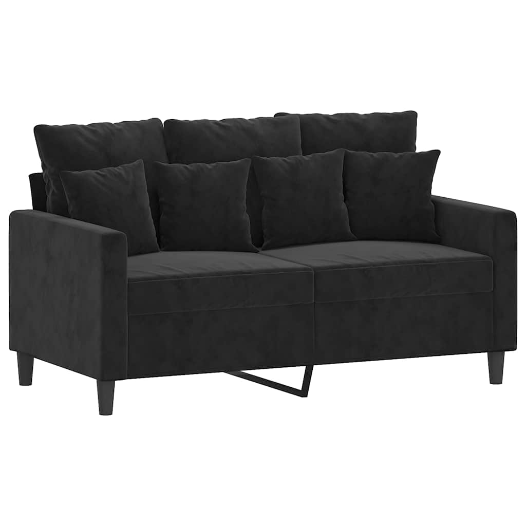 4-dijelni set sofa s jastucima crni baršunasti