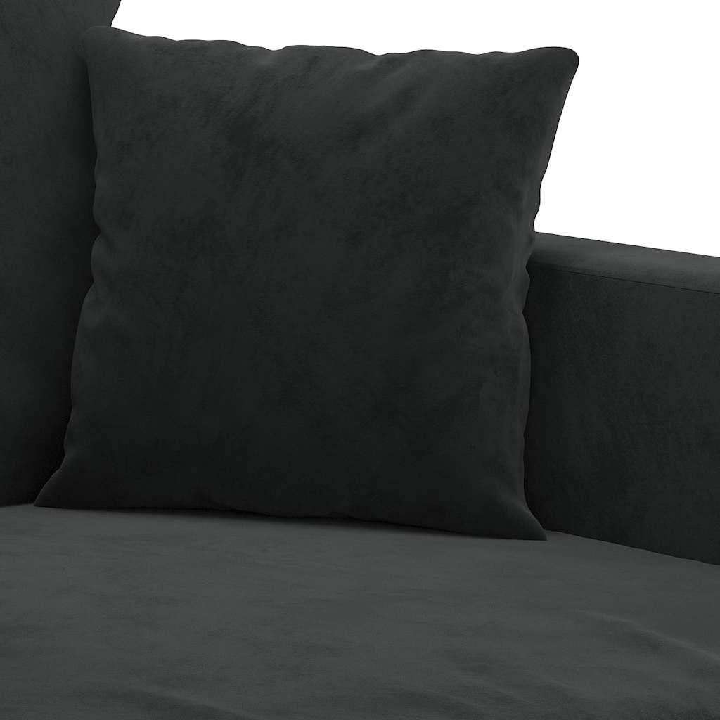 4-dijelni set sofa s jastucima crni baršunasti