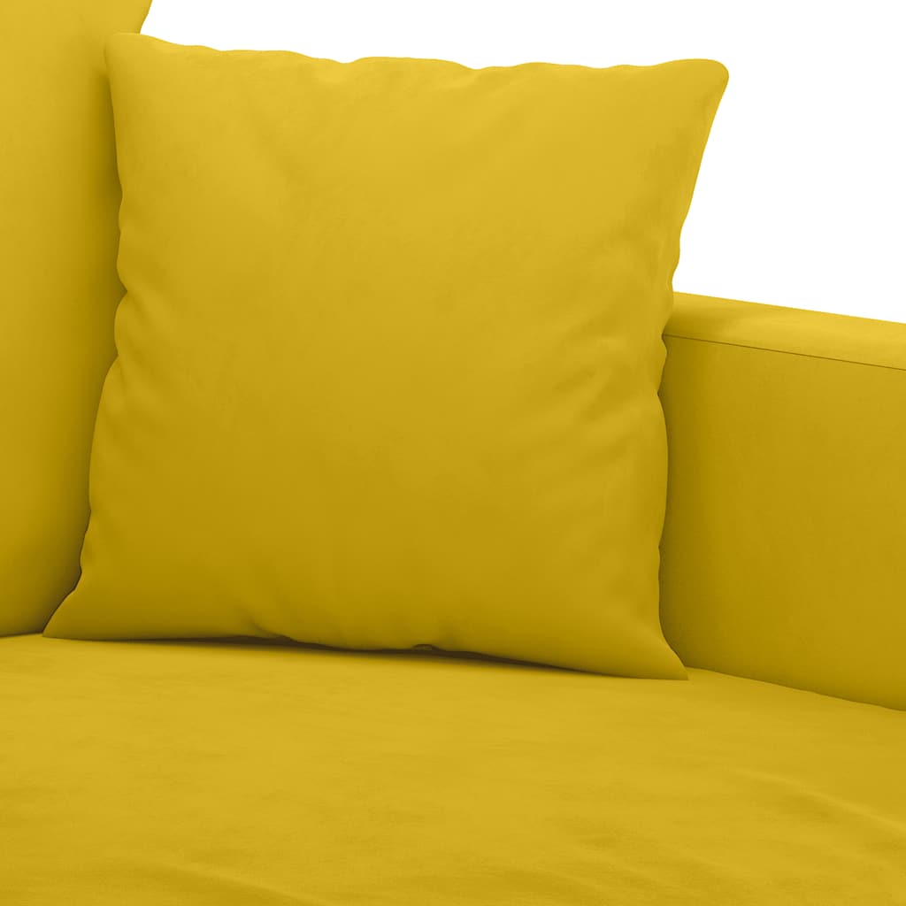 4-dijelni set sofa s jastucima žuti baršunasti
