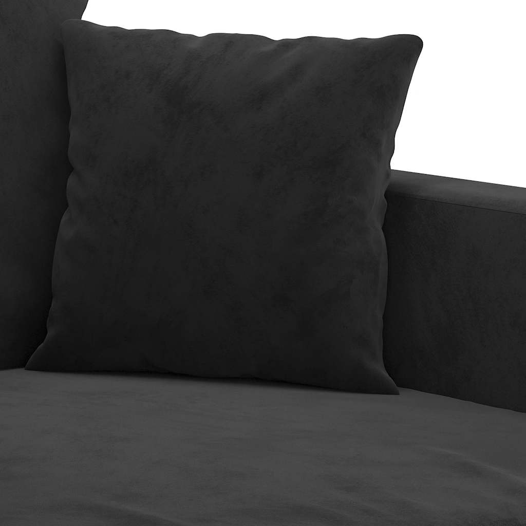2-dijelni set sofa s jastucima crni baršunasti