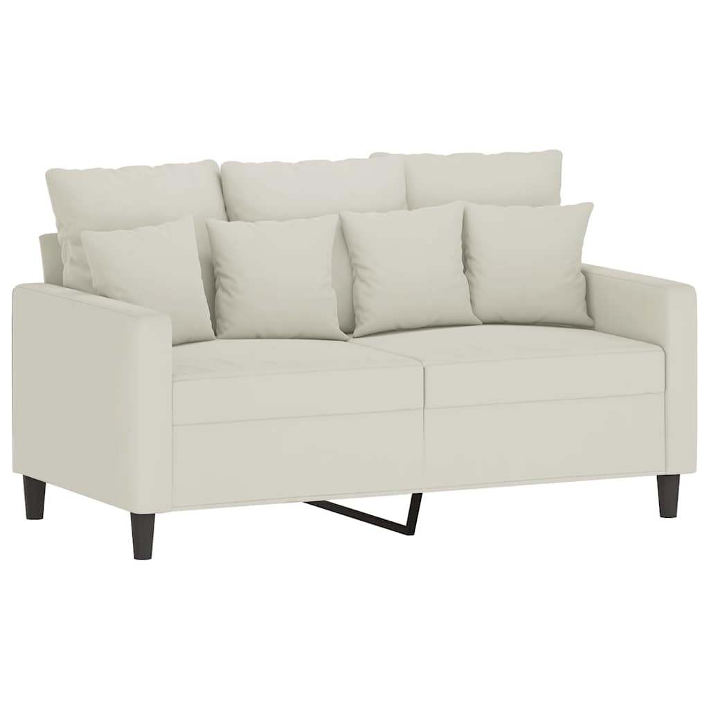 2-dijelni set sofa s jastucima krem baršunasti
