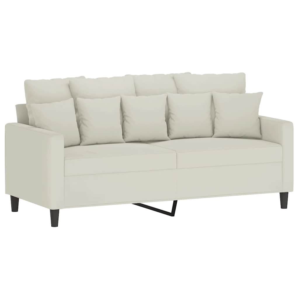 3-dijelni set sofa s jastucima krem baršunasti
