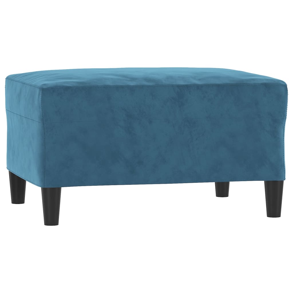 3-dijelni set sofa s jastucima plavi baršunasti