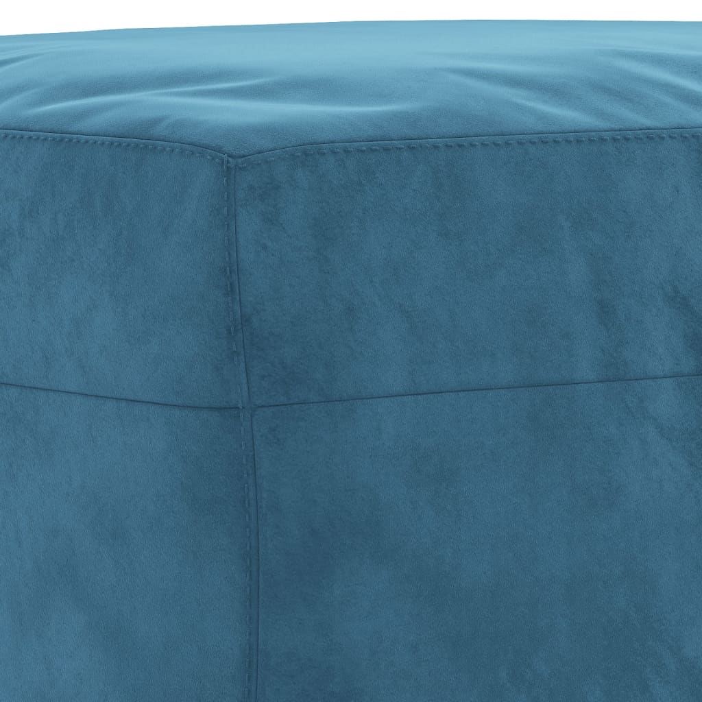 3-dijelni set sofa s jastucima plavi baršunasti