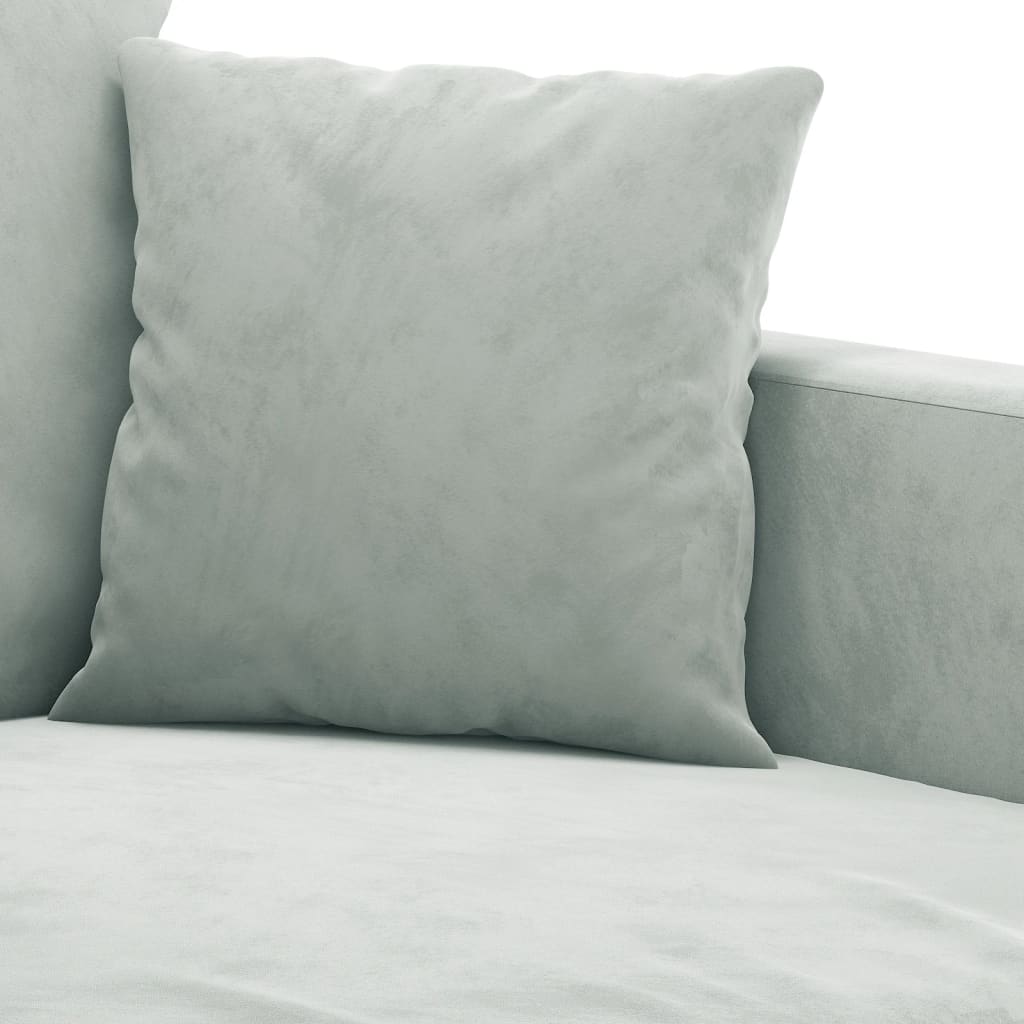 2-dijelni set sofa s jastucima svjetlosivi baršunasti