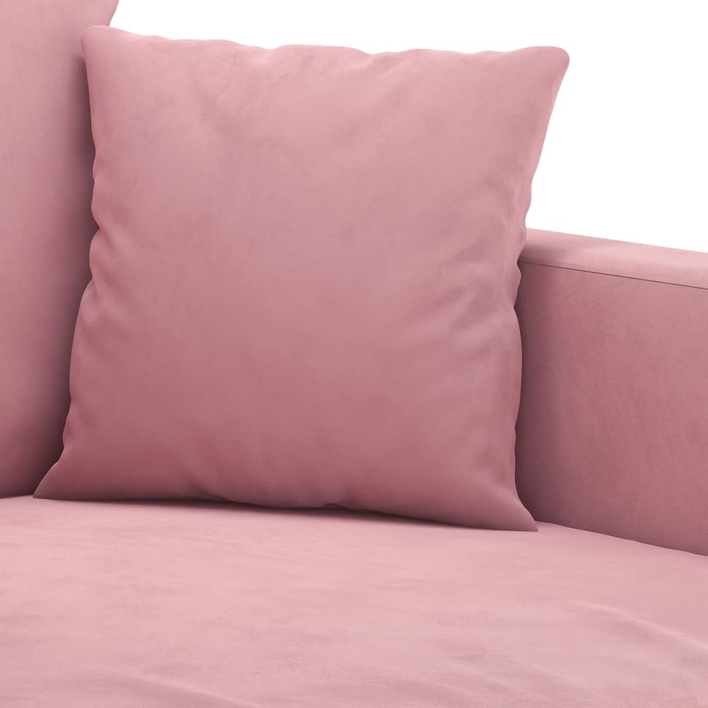 2-dijelni set sofa s jastucima ružičasti baršunasti
