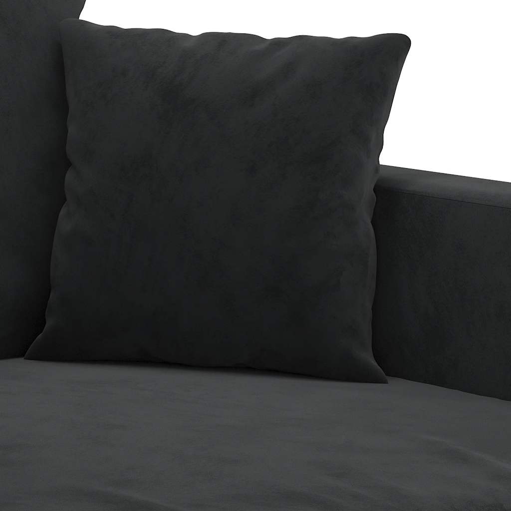 2-dijelni set sofa s jastucima crni baršunasti