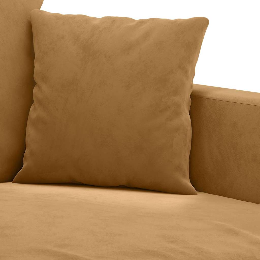 2-dijelni set sofa s jastucima smeđi baršunasti