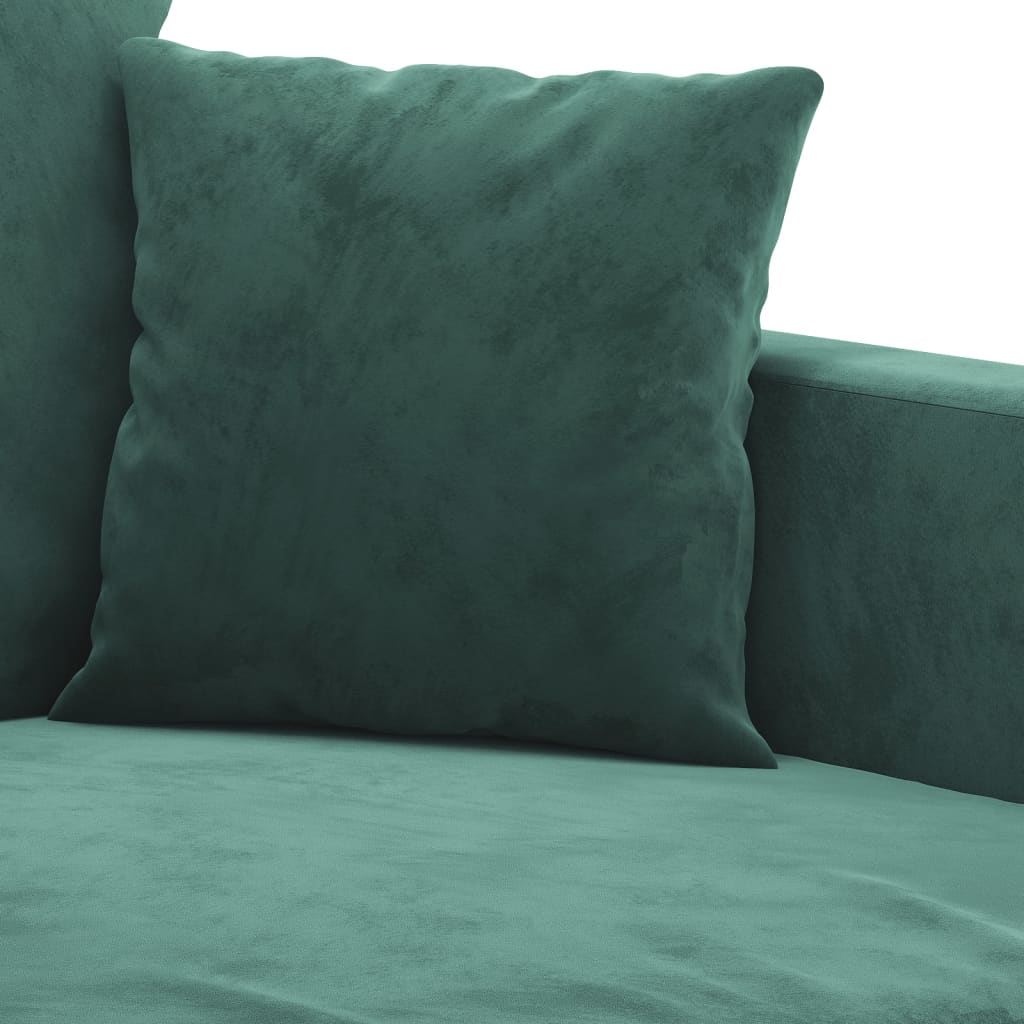 3-dijelni set sofa s jastucima tamnozeleni baršunasti