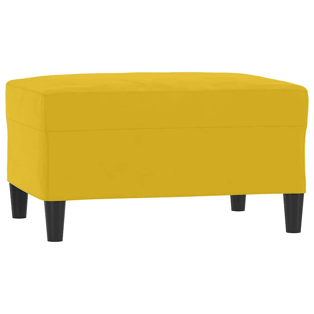 3-dijelni set sofa s jastucima žuti baršunasti