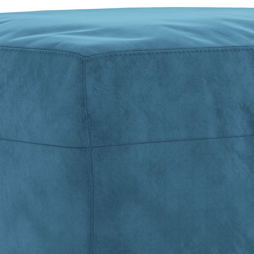 3-dijelni set sofa s jastucima plavi baršunasti