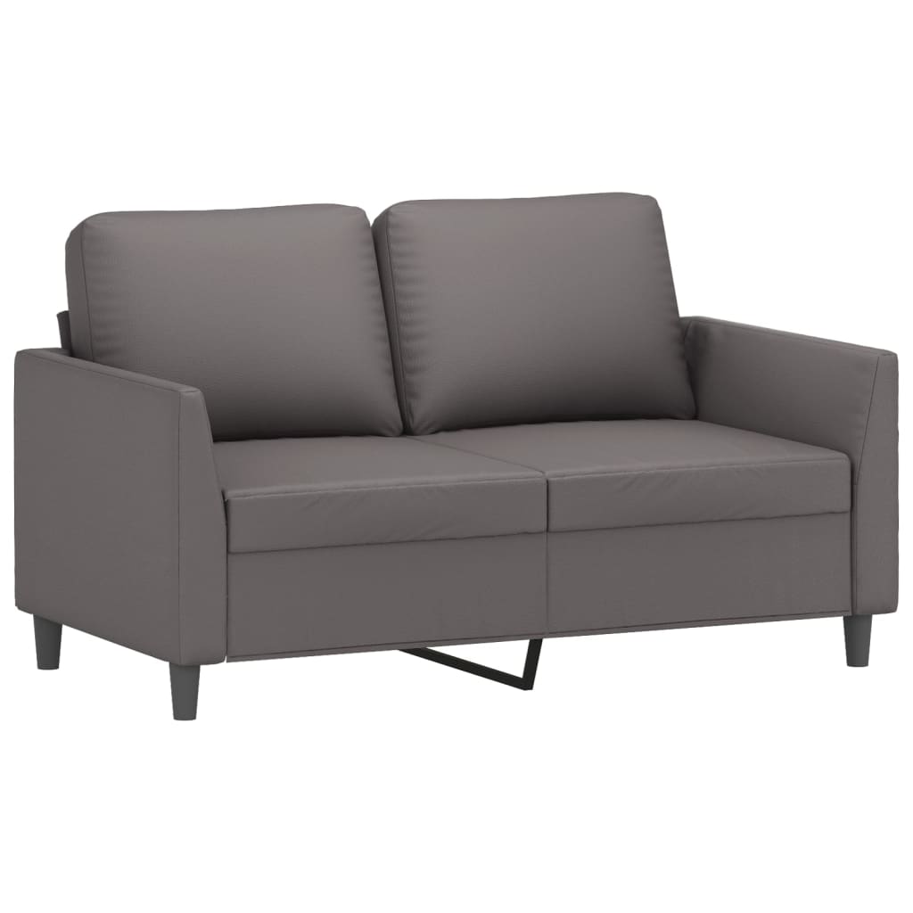 3-dijelni set sofa s jastucima sivi od umjetne kože