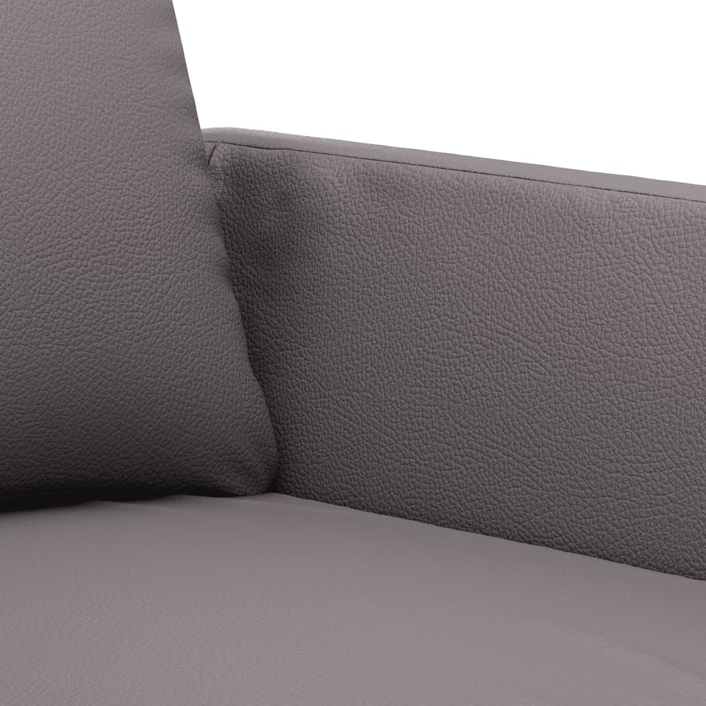 3-dijelni set sofa s jastucima sivi od umjetne kože