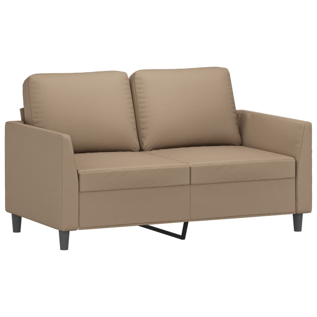 3-dijelni set sofa s jastucima boja cappuccina od umjetne kože