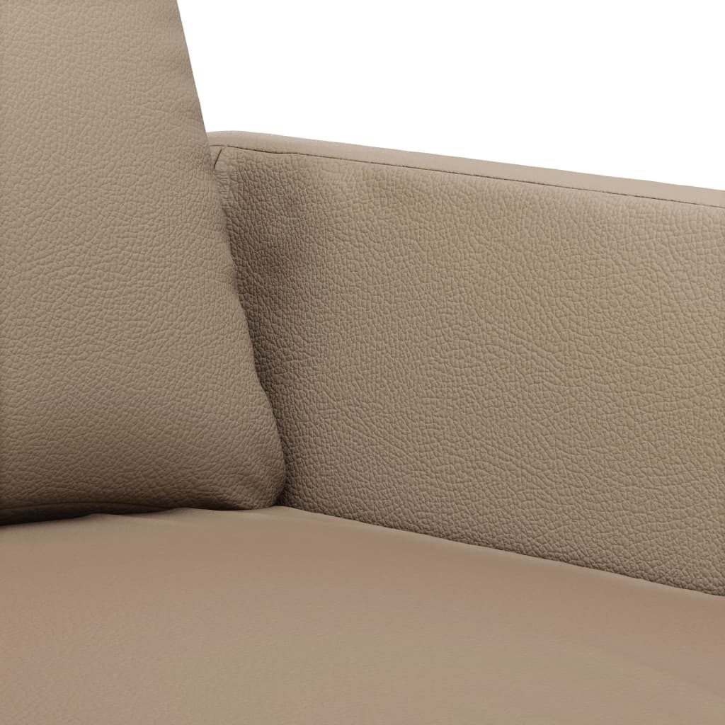 3-dijelni set sofa s jastucima boja cappuccina od umjetne kože