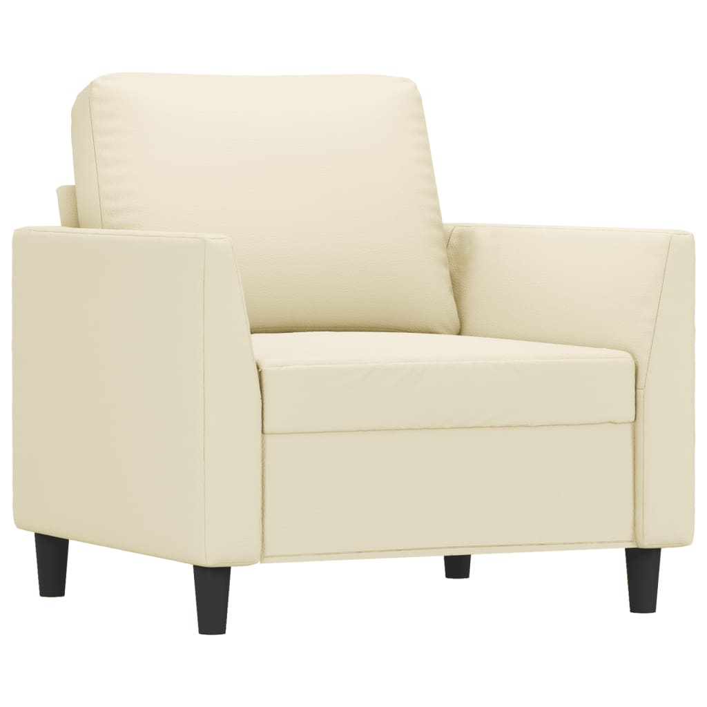 4-dijelni set sofa s jastucima krem od umjetne kože