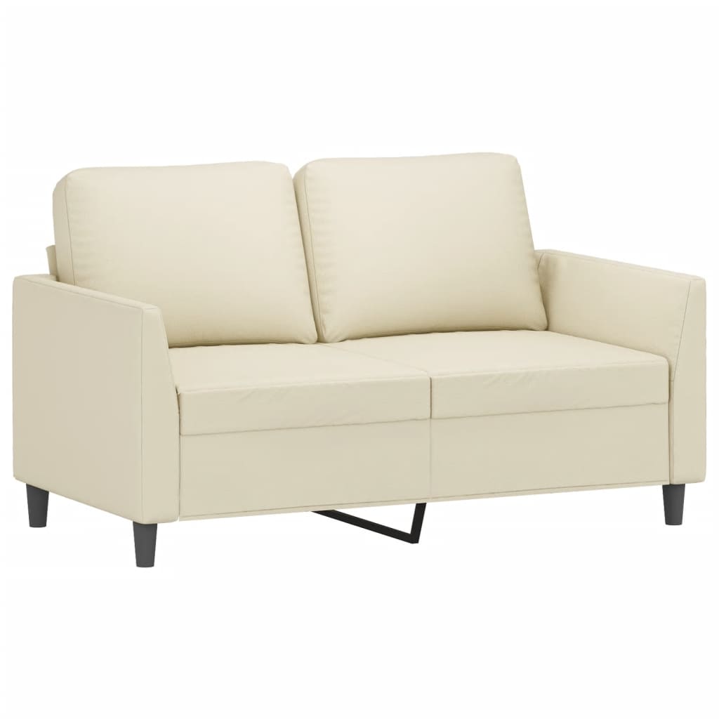 4-dijelni set sofa s jastucima krem od umjetne kože