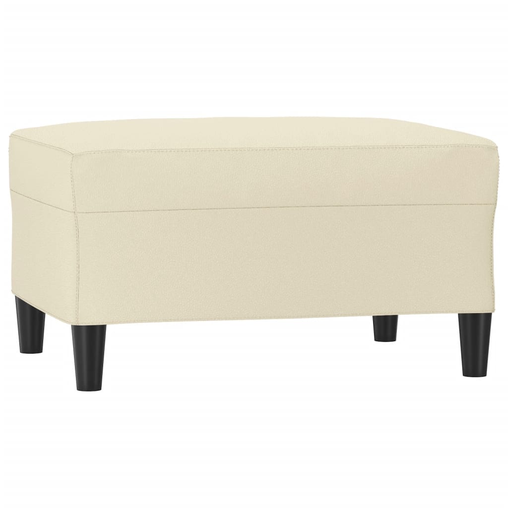 4-dijelni set sofa s jastucima krem od umjetne kože