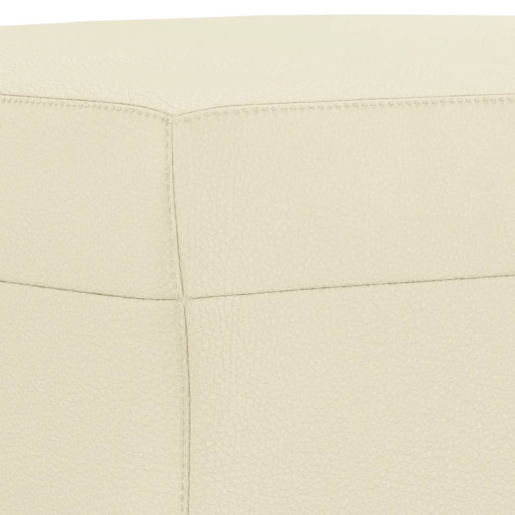 4-dijelni set sofa s jastucima krem od umjetne kože