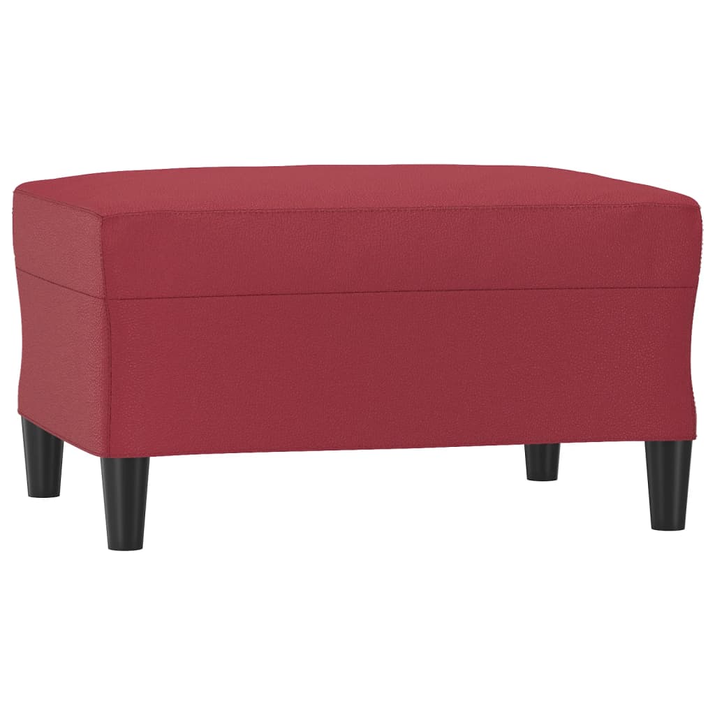 4-dijelni set sofa s jastucima crvena boja vina od umjetne kože