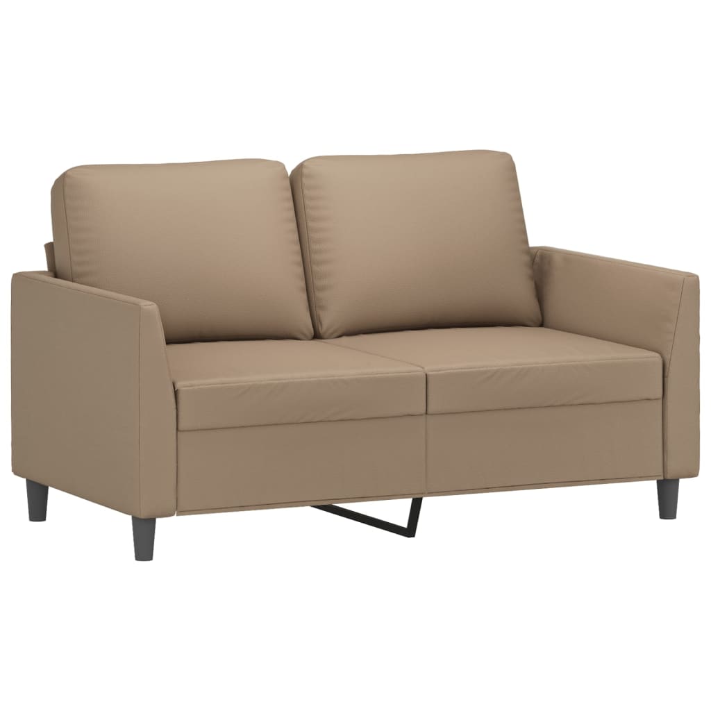 4-dijelni set sofa s jastucima boja cappuccina od umjetne kože
