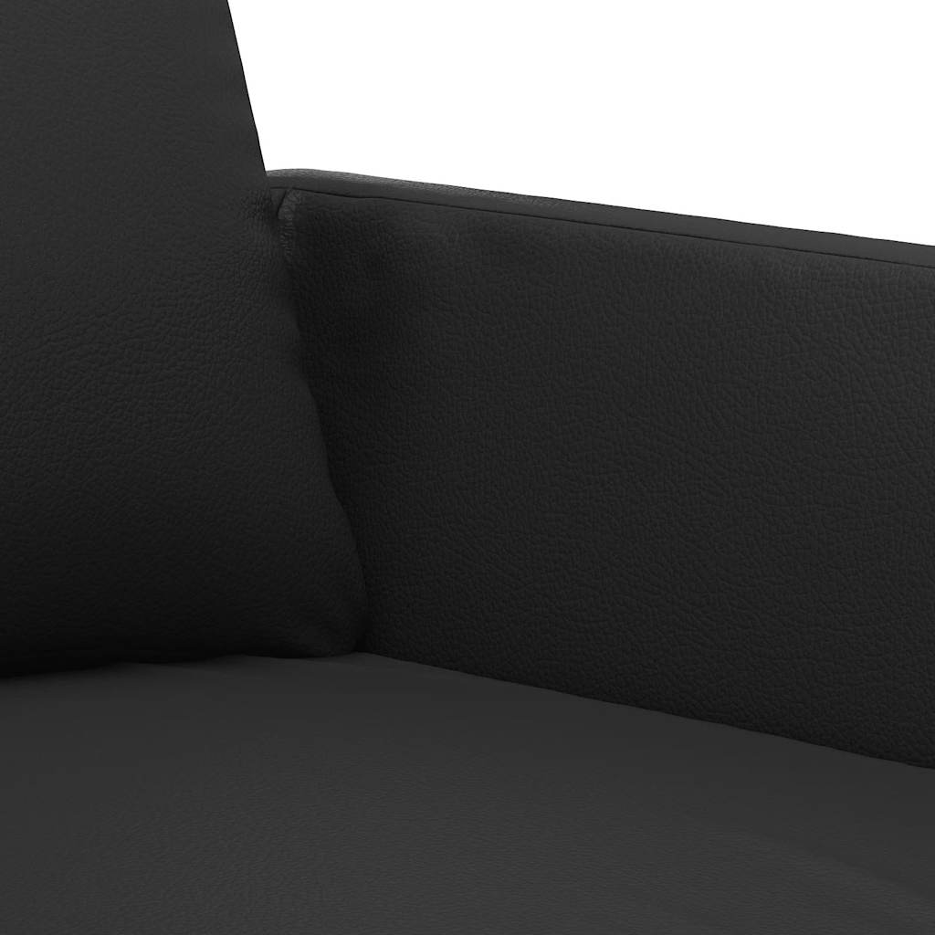 2-dijelni set sofa s jastucima crni od umjetne kože