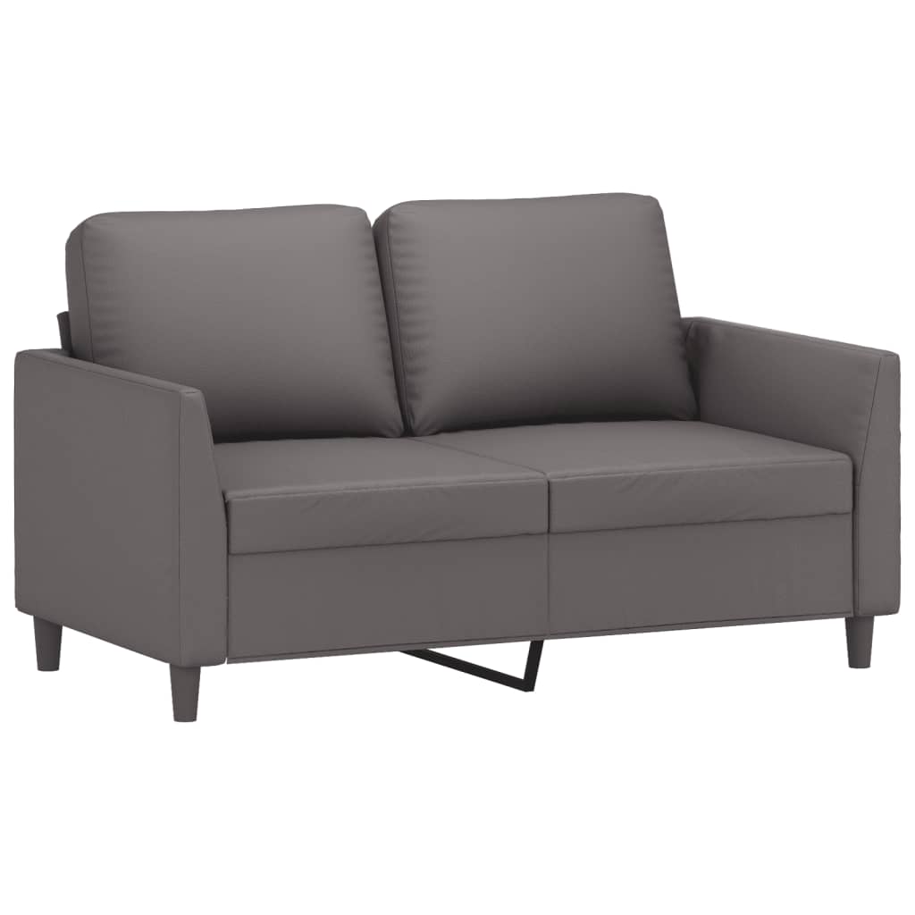 2-dijelni set sofa s jastucima sivi od umjetne kože
